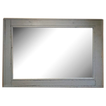 Herringbone Vanity Mirror, Light French Gray, 42"x30", Horizontal