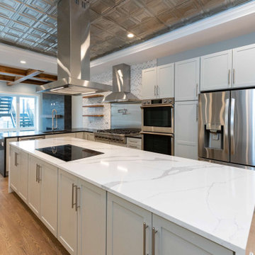 Chicago Luxury Kitchen Remodel with Oversized Waterfall Island