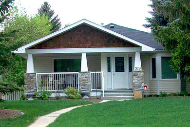 Example of an exterior home design in Edmonton