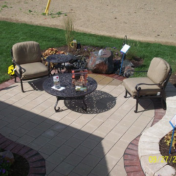 Burns Harbor Patio, Sidewalk, Landscaping, & Bubbling Rock