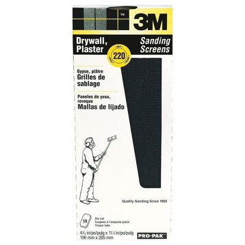 3M 99436 Pro-Pak Die-Cut Drywall Sanding Screens, 220 Grit, 10-Count