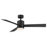 Modern Forms - Axis 3-Blade Smart Ceiling Fan 52" Matte Black, 3500K LED Kit - A simple, sophisticated smart fan that works seamlessly in transitional, minimalist and other modern environments, Axis is perfectly sized for medium-sized kitchens, bedrooms and living rooms, and its wet-rated status and weather-resistant finish make it prime for outdoor use as well. Unleash the full potential of Axis with our Modern Forms app, which offers smart features like Adaptive Learning and Away Mode, and helps cut down on energy use by integrating with your smart thermostat. Modern Forms Fans pair with the smart home tech you know and love, including Google Assistant, Amazon Alexa, Samsung Smart Things, Ecobee, Control4, and Josh AI. Coming Soon: Savant, Lutron Homeworks, and Nest. Free app download: Sync with our exclusive Modern Forms app to control fan speed, use smart features like breeze mode, adaptive learning, create groups, and reduce energy costs. New: Bluetooth compatible for improved range and an unlimited amount of fans can be control with remote or wall control within range. Bluetooth hardwired wall control included (Part# F-WCBT-WT). Additional switches are available for 3 or 4 way setup (Part# F-WCBT-WT). Battery operated Bluetooth remote control with wall cradle sold separately (Part # F-RCBT-WT). Can be controlled through an Android or iOS wall mounted tablet with Wi-fi. Modern Forms Fans are made with incredibly efficient and completely silent DC motors and are up to 70% more efficient than traditional fans. Every fan is factory-balanced and sound tested to ensure each fan will never wobble, rattle or click. Replaceable LED luminaire powered by WAC Lighting, features smooth and continuous brightness control. Available in 2700K, 3000K, and 3500K options, order accordingly. An optional cover is included to conceal luminaire. ETL & cETL Wet Location Listed for indoor or outdoor applications. Can be installed on slope ceilings up to a 32 degree slope (XF-SCK Slope Ceiling Kit available for slopes 32-45 Degrees). Downrods sold separately for longer lengths. Item(s) may contain traces of chemical(s) from Prop 65 list. Warning: Cancer and Reproductive Harm