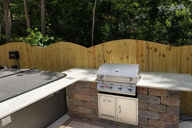 Outdoor Kitchen in Brazilian White with Leather Finish