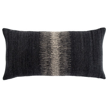 Jaipur Living Aravalli Ombre Black/Gray Polyester Throw Pillow 12X24"
