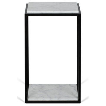 Forrest Marble Table, White Marble / Black