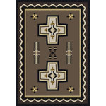 American Dakota - Saint Cross Rug, Brown, 5'x8', Rectangle - Saint Cross, based on historic floor cloths, will add depth to any room. Great for the home, or your cabin hideaway! Made in America!