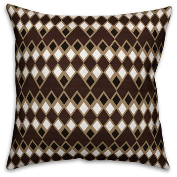 Brown Tribal 16"x16" Outdoor Throw Pillow