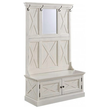 Homestyles Seaside Lodge Wood Hall Tree in Off White