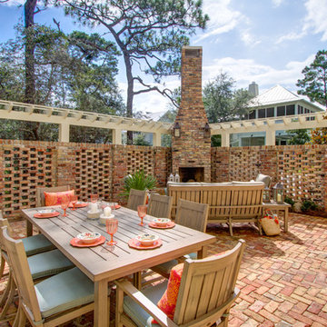 Outdoor brick patio