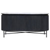 Gemma Racetrack Sideboard Cabinet, Granite Top and Metal Legs White, Charcoal