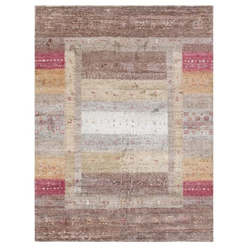 Pasargad Tribal Collection Hand-Knotted Bamboo Silk Area Rug, 5'9"x7'9"