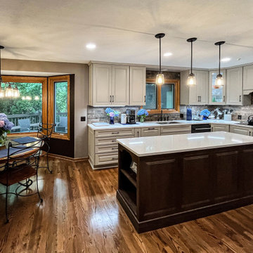 Two Tone White and Wood Kitchen