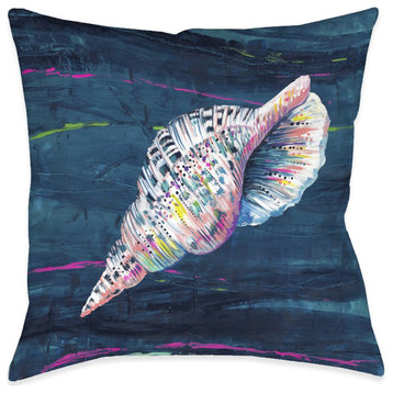 Deep Seashell Outdoor Pillow, 18"x18"