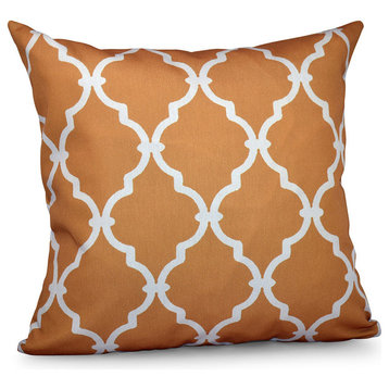 Trellis Decorative Pillow, Gold, 16"x16"