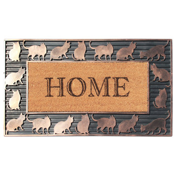 A1HC Rubber and Coir Home Design Copper Finished Decorative Doormat 18"x30"