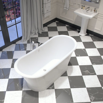 Montebello Oval Freestanding Bathtub, White Cast Iron, 71"