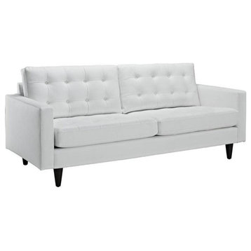 Peggy Bonded Leather Sofa, White