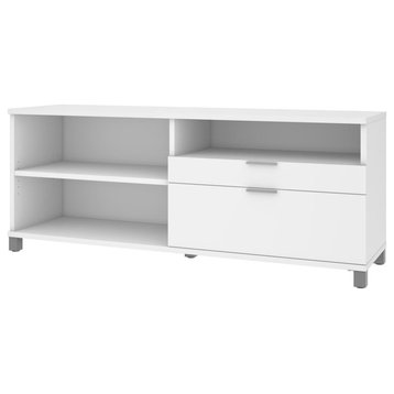 Bestar Pro-Linea 72W Credenza With 2 Drawers , White