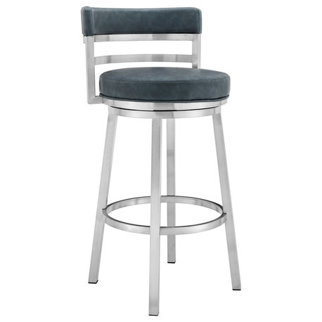 Madrid Swivel Stool, Blue, 26"