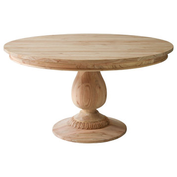 The Winnie Dining Table, 48”, Light Wood, Traditional, Round