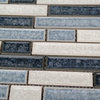 Crackle Blue Glass Mosaic Stip Bar Tile Cm01