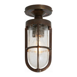 OREGON A CAGE WELL GLASS CEILING LIGHT IP65 - Flush Ceiling Lights