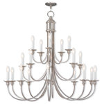 Livex Lighting - Foyer Chandelier, Brushed Nickel - Beautiful squared arms in a brushed nickel finish give this cranford chandelier a transitional update to a traditional look.