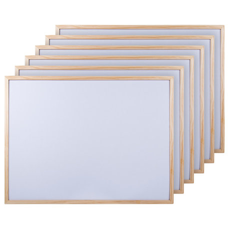 DESK TECH Dry Erase Hanging White Board for Wall with Wooden Frame Bulk, 24 x 18