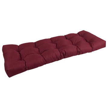 46"x19" Tufted Solid Outdoor Spun Polyester Loveseat Cushion Red