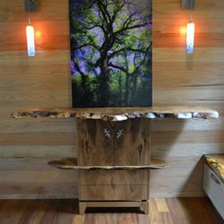 Bur Oak Entry Chest and Table - Furniture