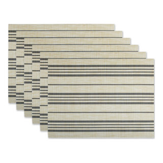 Design Imports Grey Tonal Tweed Placemat Set of 6