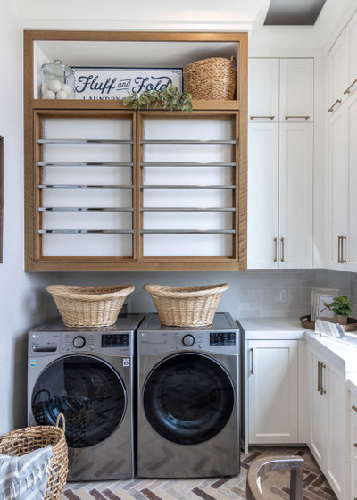 Farmhouse Laundry Room by Habitations Residential Design Group
