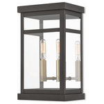 Livex Lighting - Livex Lighting 20702-07 Hopewell - 12.75"Two Light Outdoor Wall Lantern - The design of the Hopewell outdoor wall lantern giHopewell 12.75"Two L Bronze Clear Glass *UL Approved: YES Energy Star Qualified: n/a ADA Certified: n/a  *Number of Lights: Lamp: 2-*Wattage:60w Candelabra Base bulb(s) *Bulb Included:No *Bulb Type:Candelabra Base *Finish Type:Bronze