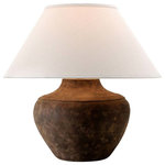 Troy Lighting - Calabria 21" Table Lamp, Sienna Finish, Off-White Linen Shade - Earthy, aged textures and finishes give this shapely set of table lamps extra allure. As decorative accents, they add character as well as an essential layer of light to the spaces they adorn.