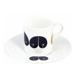 The New English - The New English Girlz Espresso Cup and Saucer - Boobs - Cappuccino And Espresso Cups