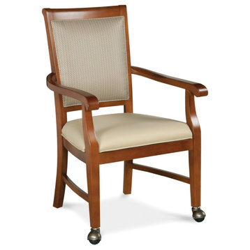 Pryor Arm Chair, 8703 Bamboo Fabric, Finish: Walnut