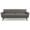 Engage Top-Grain Leather Living Room Lounge Sofa, Gray