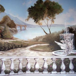 Greek Sea Mural - Paintings