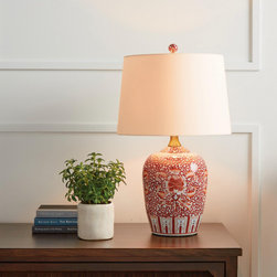 Coral Ming Temple Jar Lamp - Tischleuchten