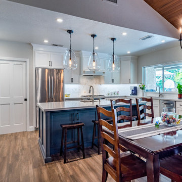 White Kitchen on Serena Ave - Open Concept Dining