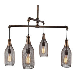 Mesh Bottle 4 Light Pendant - Products