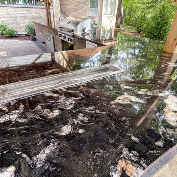 Incredible installation of outdoor grill in "Titanium" color