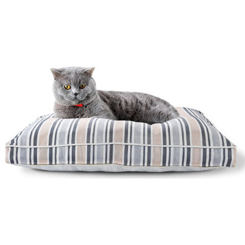 Neutral Striped Pillow Pet Bed with Removable Cover, 24" x 36" x 3"