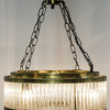 Petronas Chandelier, 4-Light, Antique Brass, Glass, 20.5"W