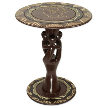 Novica Handmade Past And Present Unity Wood Accent Table