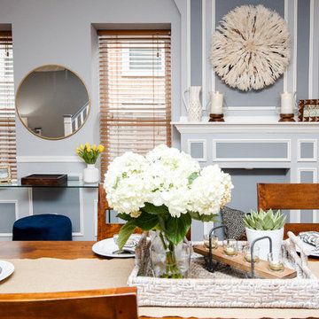 Global Transitional Living Room & Dining Room