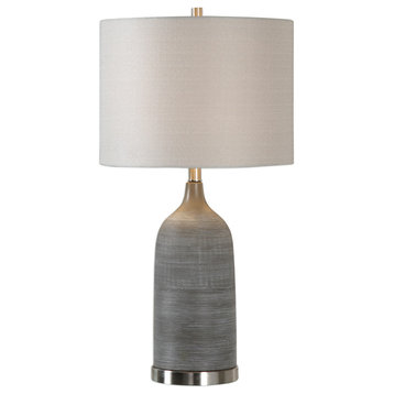Textured Ceramic Finished In A Olive Bronze Glaze Table Lamp