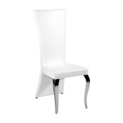 White Transitional Rectangular High Back Side Chair (Set of 2)