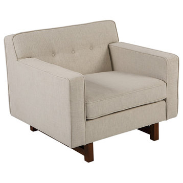 Kardiel Kennedy Mid-Century Modern Club Chair, Premium Fabric, Urban Hemp Twill