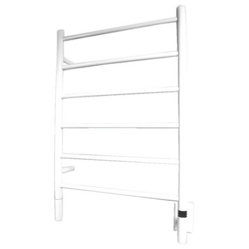 Jeeves Model J-Straight 6-Bar Hardwired Electric Towel Warmer, White